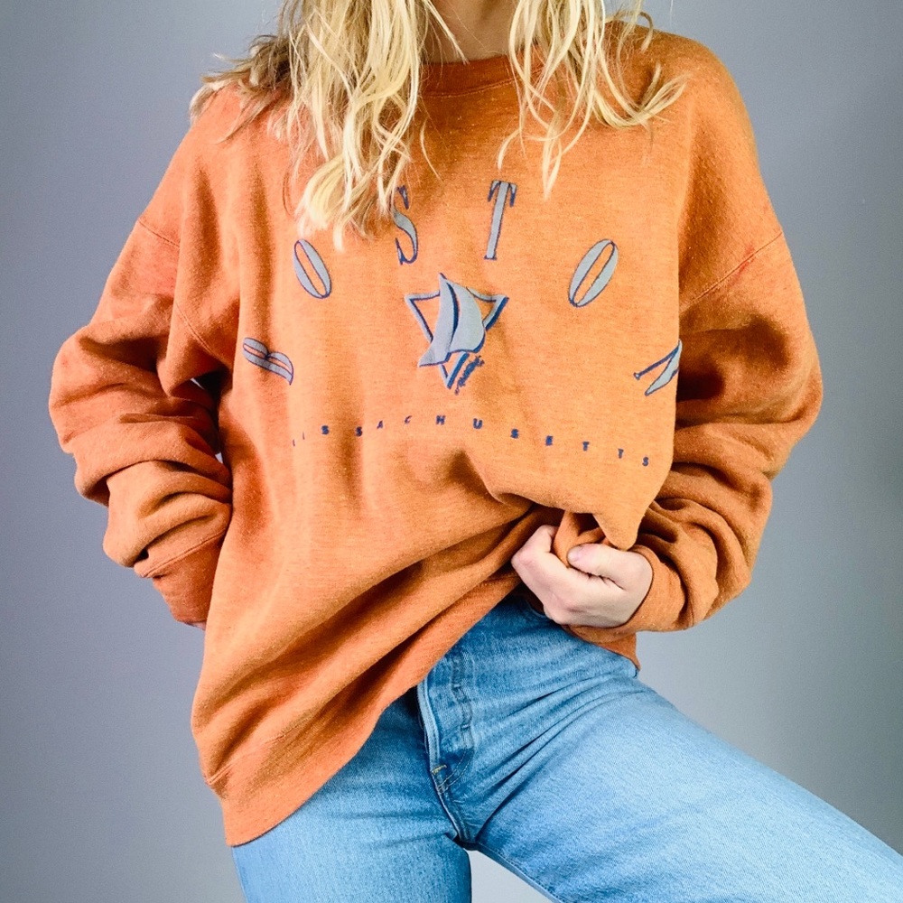 Vintage 90s rust orange crewneck sweatshirt xl